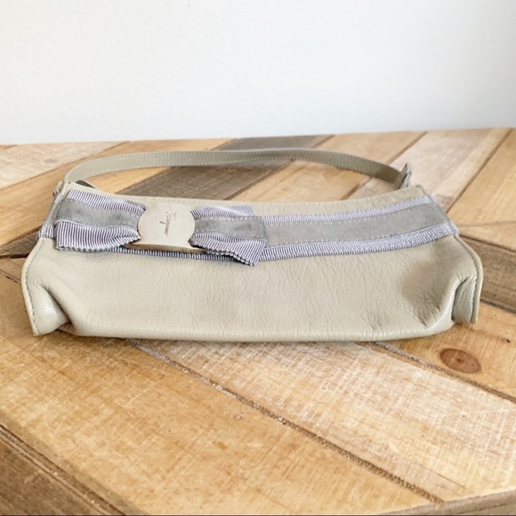 Ferragamo Gray Leather Bow Bag